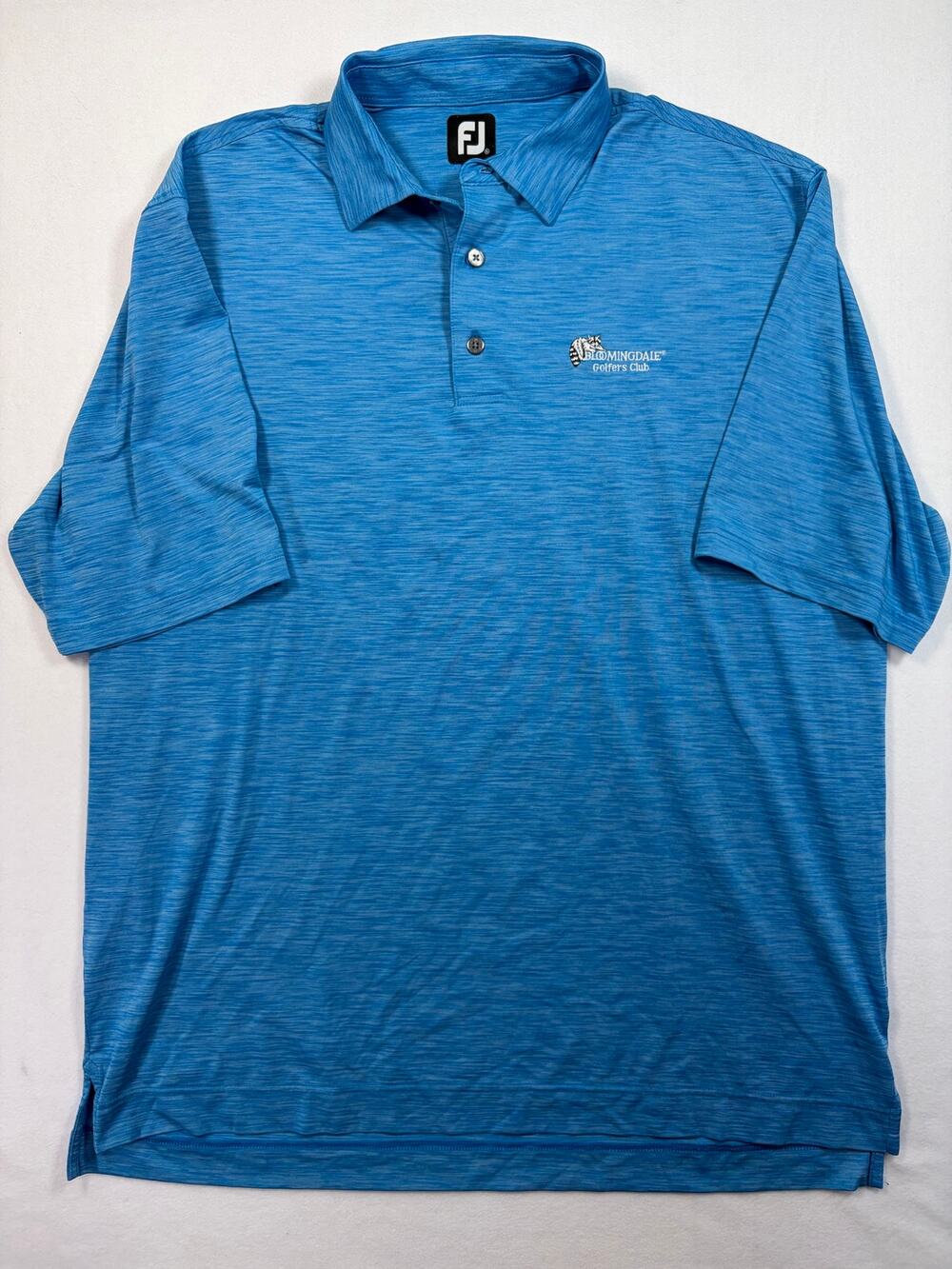 FootJoy FJ Golf Polo Shirt Men's XL Blue Space Dye Stretch Performance
